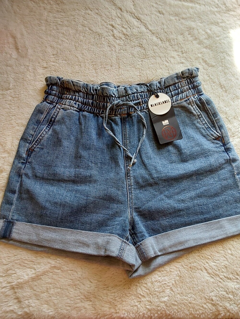 🌺 NWT I&M Black Label Denim Paperbag Waist Shorts